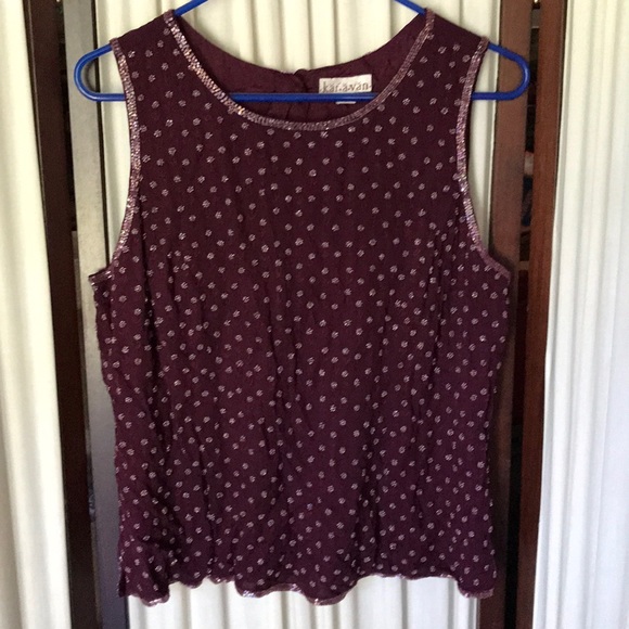 Vintage embroidery beaded top blouse Sz L - Picture 1 of 8